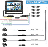 Backup Camera System with 9’’ Large Monitor and DVR for RV semi Box Truck Trailer Rear