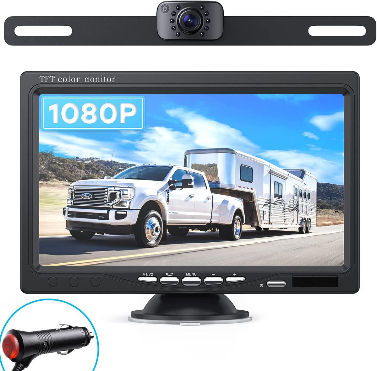 Upgrade Solar Wireless Backup Camera for Truck, 3Mins No Wires
