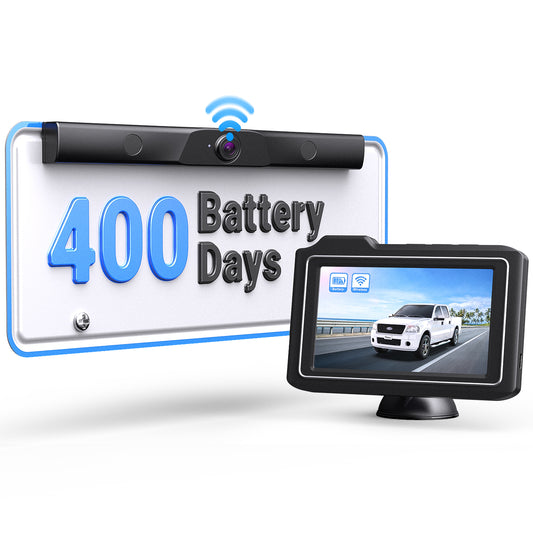 Battery Wireless Backup Camera System Kit Upgraded True Wireless Car Camera with Stable Digital Singal 5'' HD Monitor