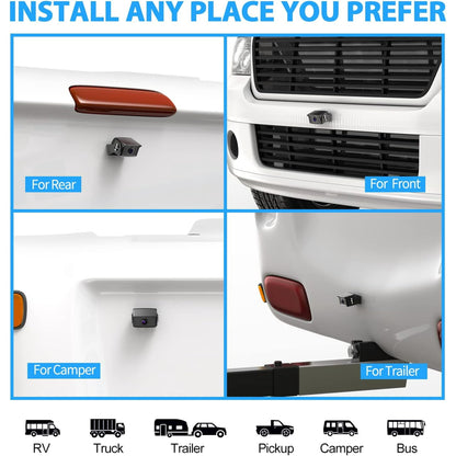 Cámara de visión trasera con cable eRapta, monitor de 10'', cámara de respaldo impermeable IP69 HD 1080P para coche, camión, caravana, remolque o furgoneta.