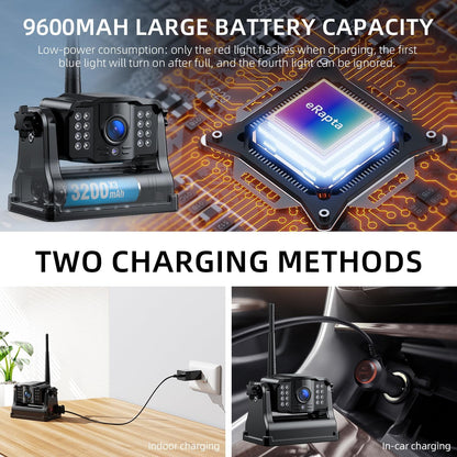 Cámara de visión trasera inalámbrica magnética eRapta con monitor de 7 pulgadas para coche, camión, caravana, remolque, enganche, quinta rueda, con impermeabilidad IP69 ACT702