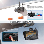 eRapta Magnetic Wireless Backup Camera 7 inch Monitor for Car Truck RV Trailer Hitching Horse Fifth Wheels with IP69 Waterproof ACT702