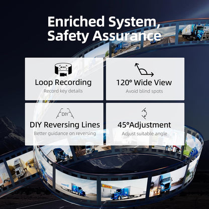 eRapta Wireless RV Backup Camera System, 1080P 5'' Monitor with 1 Rear Camera, IR Night Vision, Recording, Wide Angle View, IP69K Waterproof, Compatible with Furrion Pre-Wired RV Truck Trailer AY5