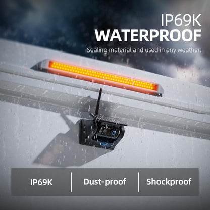 Cámara de visión trasera inalámbrica solar magnética eRapta con monitor de 7" y 1080P, instalación en 1 minuto, DVR de 4 canales, sistema de cámara de marcha atrás recargable para caravanas, remolques, coches, autocaravanas, camiones y vehículos ATYX7.