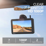 eRapta Solar Wireless Backup Camera with 4800mAh Battery, 3 Mins DIY Install, 7" 1080P Monitor, IR Night Vision IP69K Waterproof Rear View License Plate Reverse Cam for Cars Trucks Trailers RV