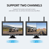 eRapta Wireless Backup Camera 7 Inch Rear View Monitor Kit HD 1080P Easy Installation 2 Channels Waterproof Night Vision Reverse Cam for Camper Van Truck Trailer AWT7
