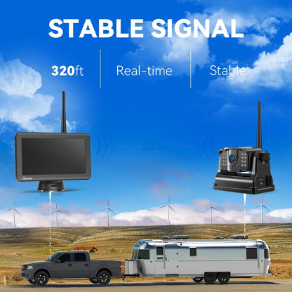 eRapta Wireless Backup Camera Magnetic: 5” Portable, 1-Min Install-Free Trailer Backup Camera with FHD1080P, Infrared Night Vision, 150° Wide-Angle View for Trailer/RV/Truck/Car/Tractor ACT501