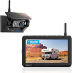 eRapta Magnetic Solar Wireless Backup Camera 5” Monitor, 1 Min DIY Installation, HD 1080P, 328ft Transmission, 9600mAh Rechargeable Camera System for RV, Trailer, Truck, Camping Vehicle X5