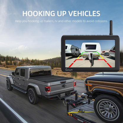 eRapta Wireless Backup Camera Magnetic: 5” Portable, 1-Min Install-Free Trailer Backup Camera with FHD1080P, Infrared Night Vision, 150° Wide-Angle View for Trailer/RV/Truck/Car/Tractor ACT501