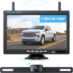 eRapta Wireless Backup Camera 7 Inch Rear View Monitor Kit HD 1080P Easy Installation 2 Channels Waterproof Night Vision Reverse Cam for Camper Van Truck Trailer AWT7