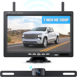 eRapta Wireless Backup Camera 7 Inch Rear View Monitor Kit HD 1080P Easy Installation 2 Channels Waterproof Night Vision Reverse Cam for Camper Van Truck Trailer AWT7