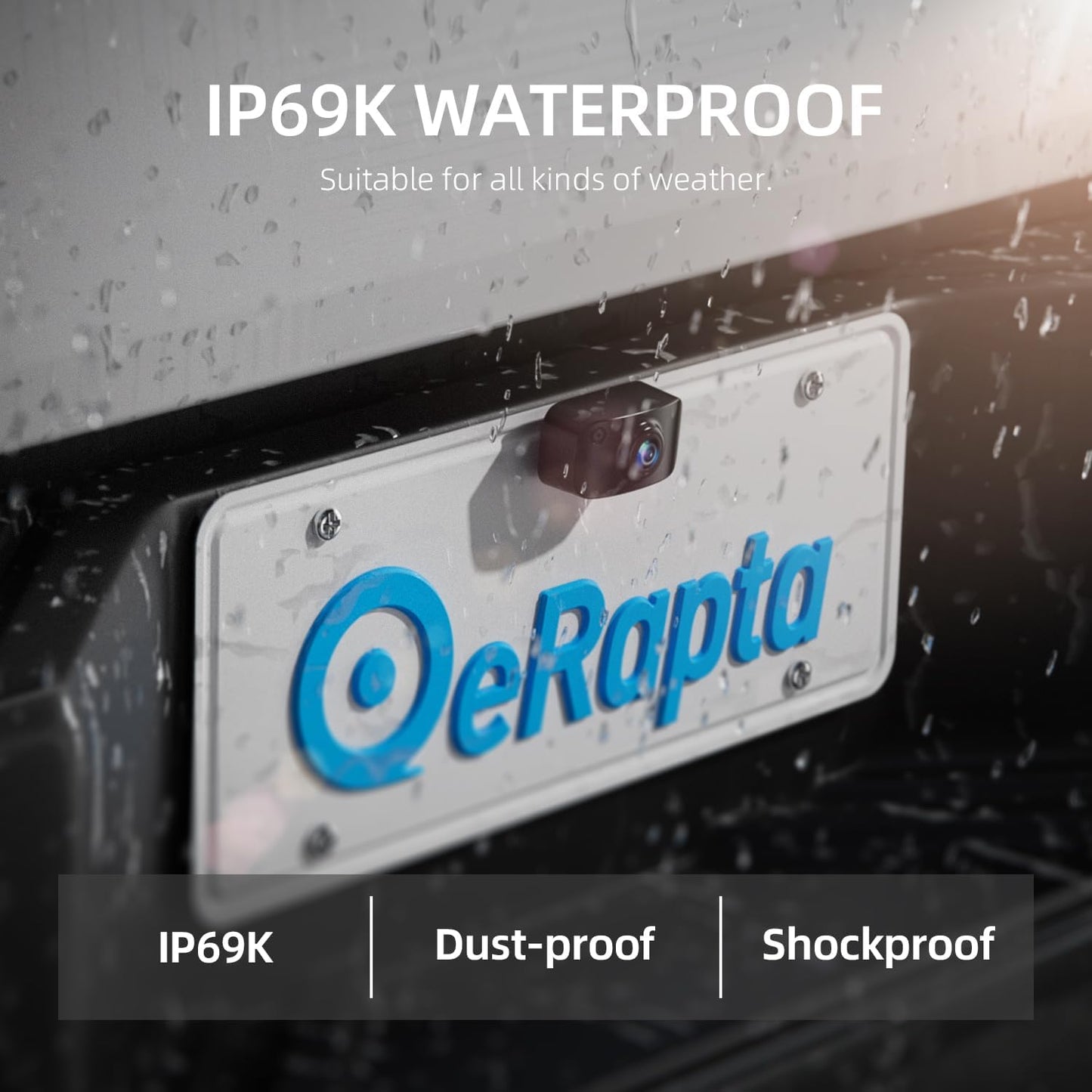 Caméra de recul sans fil eRapta pour camion, écran 7" 1080P avant/arrière, étanche IP69K, vision nocturne, grand angle 150° pour remorque/camion/voiture/fourgonnette/camping-car AWT7