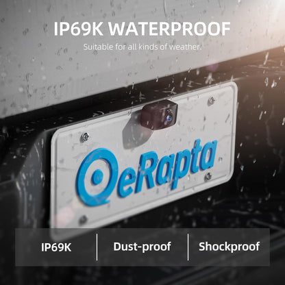 Caméra de recul sans fil eRapta pour camion, écran 7" 1080P avant/arrière, étanche IP69K, vision nocturne, grand angle 150° pour remorque/camion/voiture/fourgonnette/camping-car AWT7