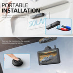 eRapta Solar Wireless Backup Camera with 4800mAh Battery, 3 Mins DIY Install, 7" 1080P Monitor, IR Night Vision IP69K Waterproof Rear View License Plate Reverse Cam for Cars Trucks Trailers RV