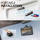 eRapta Solar Wireless Backup Camera with 4800mAh Battery, 3 Mins DIY Install, 7" 1080P Monitor, IR Night Vision IP69K Waterproof Rear View License Plate Reverse Cam for Cars Trucks Trailers RV
