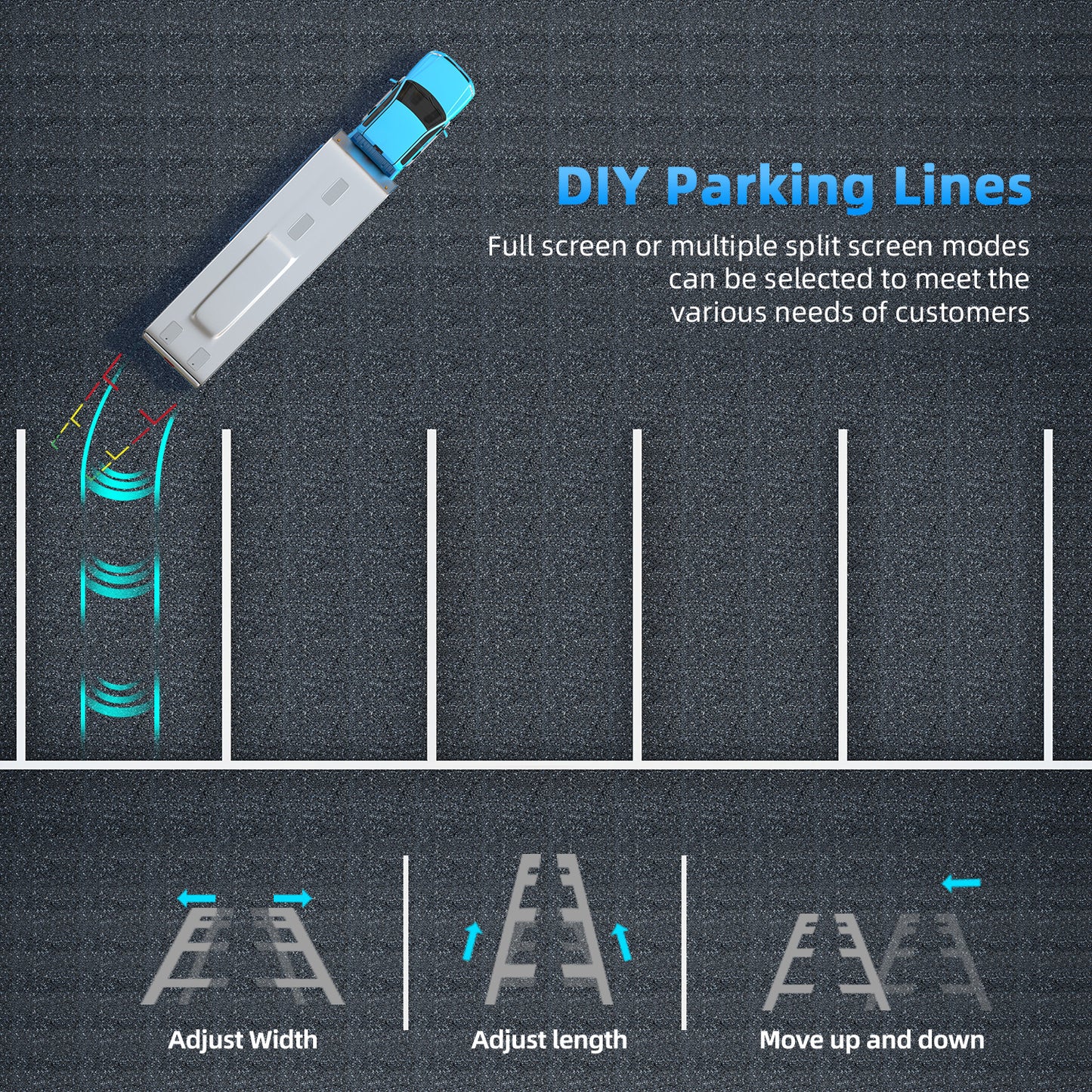 eRapta 4 Wireless Backup Camera System with HD 2K 10-Inch Loop Recording Monitor, Quad Channels Full-Field Cameras IR Night Vision for Trailer/RV/Truck/Camper/Bus-AW104SL