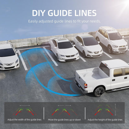 Caméra de recul sans fil eRapta pour camion, écran 7" 1080P avant/arrière, étanche IP69K, vision nocturne, grand angle 150° pour remorque/camion/voiture/fourgonnette/camping-car AWT7