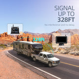 eRapta Magnetic Solar Wireless Backup Camera 5” Monitor, 1 Min DIY Installation, HD 1080P, 328ft Transmission, 9600mAh Rechargeable Camera System for RV, Trailer, Truck, Camping Vehicle X5