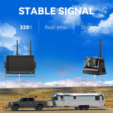 eRapta Magnetic Wireless Backup Camera 7 inch Monitor for Car Truck RV Trailer Hitching Horse Fifth Wheels with IP69 Waterproof ACT702