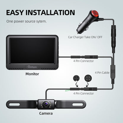 Cámara de visión trasera para matrícula con pantalla de 4.3 pulgadas para camioneta SUV