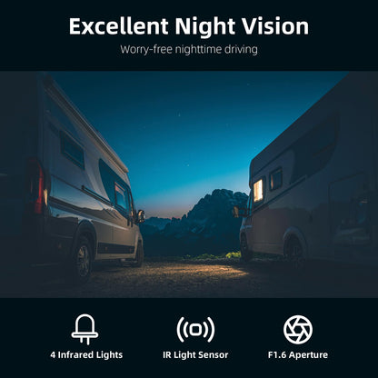 eRapta HD 1080p Backup Camera System Kit, 7-inch Reversing Monitor with Quad Split Recording IP69 Waterproof, Rear View Side View Cameras, Backup Camera for RV Truck/Trailer/Tractor/Box/Camper Y0202