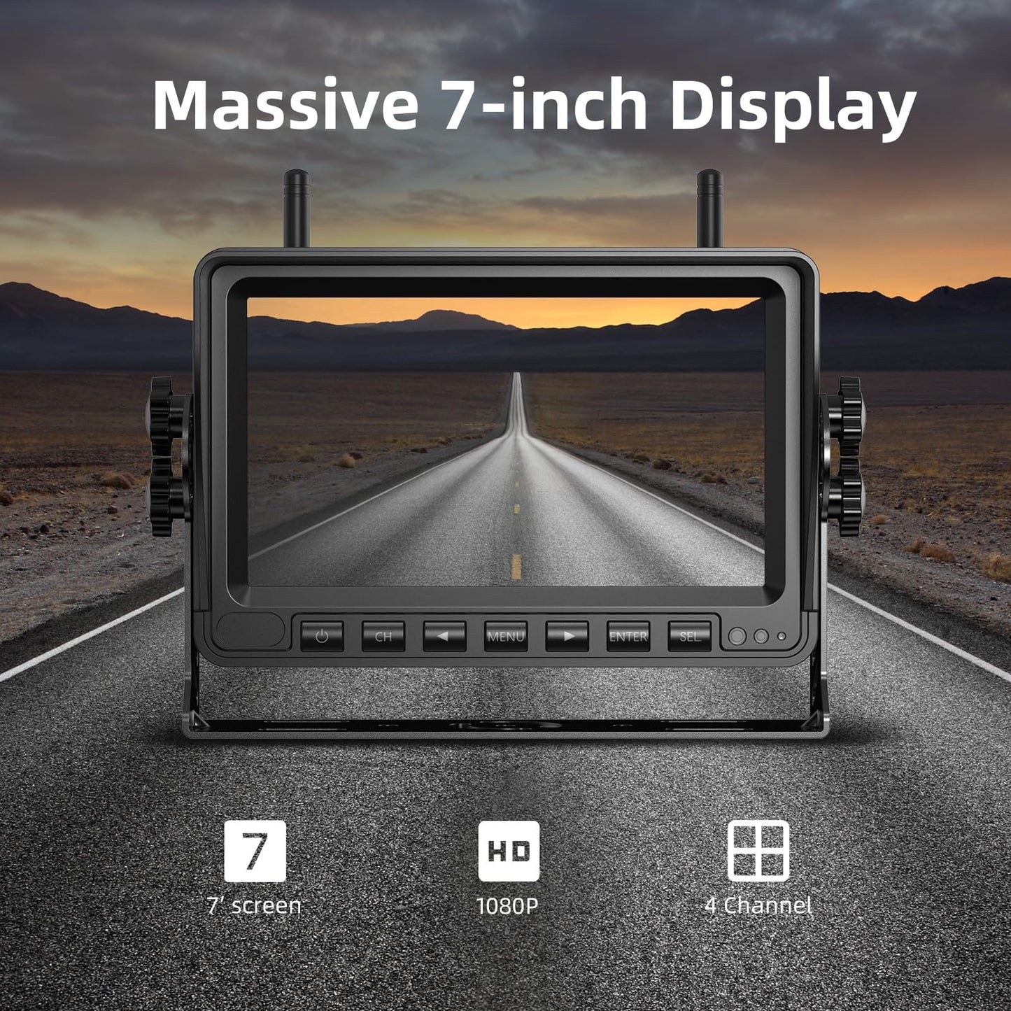 eRapta RV Backup Camera Wireless System for Furrion with 7-Inch Monitor 1080P, 1 Rear Camera, Wide-View, Video Recording, IR Night Vision, IP69 Waterproof, Plug and Play for Camper -AW7Y5