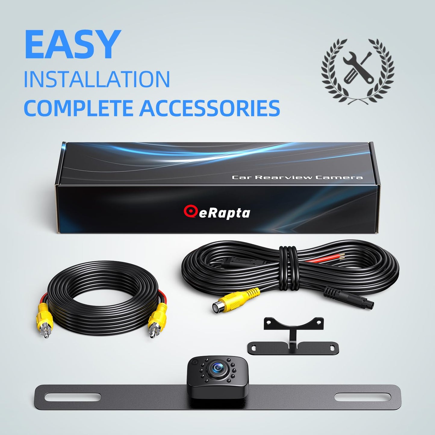 eRapta HD 1080P Backup Camera,AHD Compatible,License Plate Rear View Camera for Car,Metal Housing,IP69 Waterproof Rearview Universal Reverse Cam Kit for Vehicle SUV RV Pickup,AGQT01