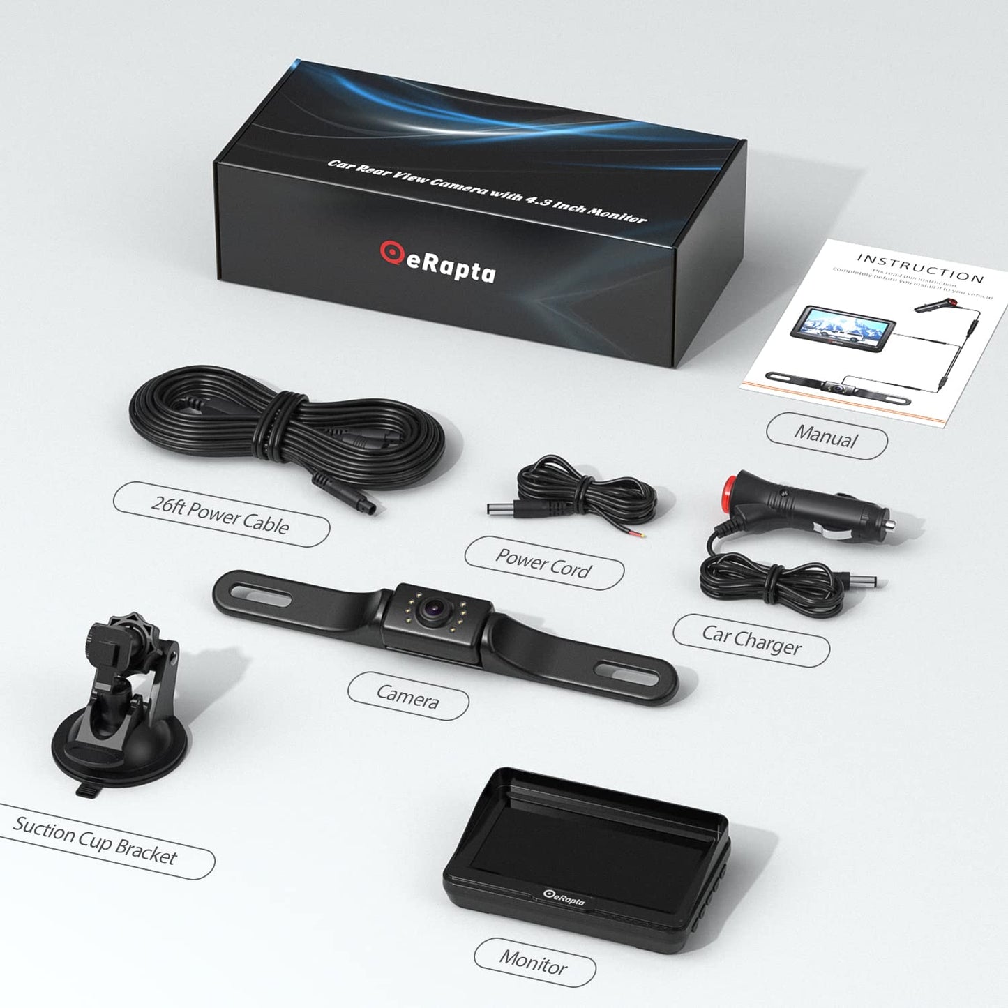 Cámara de visión trasera para matrícula con pantalla de 4.3 pulgadas para camioneta SUV