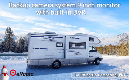 Sistema de cámara de visión trasera con monitor grande de 9'' y DVR para autocaravanas, camiones semirremolques, camiones de caja y remolques.