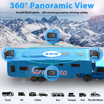 Sistema de cámara de visión trasera inalámbrica HD 1080P de 10 pulgadas