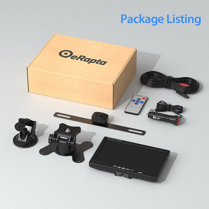 Caméra de recul eRapta AY7 pour camion, kit moniteur avant et arrière 7'' 1080P, étanche IP69, vision nocturne, lignes de grille personnalisables pour camping-cars, camions, bus, semi-remorques, pick-ups