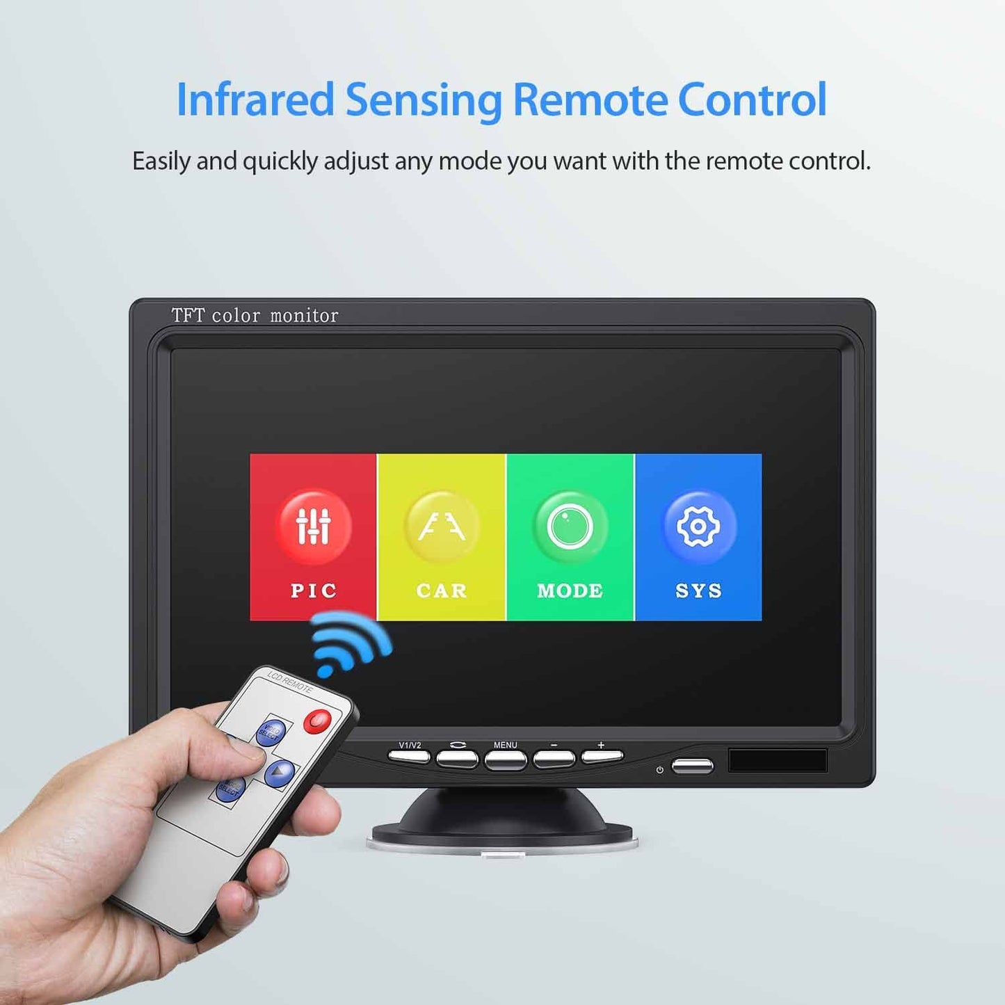 Caméra de recul eRapta AY7 pour camion, kit moniteur avant et arrière 7'' 1080P, étanche IP69, vision nocturne, lignes de grille personnalisables pour camping-cars, camions, bus, semi-remorques, pick-ups