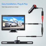 eRapta AY7 Backup Camera for Truck, 7''1080P Front & Rear View Monitor kit, IP69 Waterproof, Night Vision, DIY Grid Lines for RVs, Trucks, Bus, Semi-Trailers, Pickup