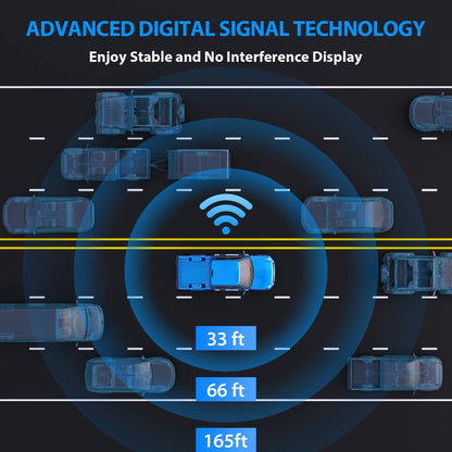 Cámara de visión trasera inalámbrica eRapta ERT03 1080P con monitor para coche, camioneta y pickup.