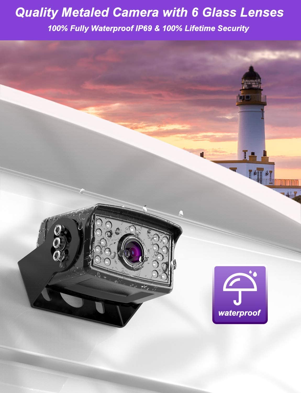 Sistema de cámara de respaldo eRapta con monitor más grande de 10"