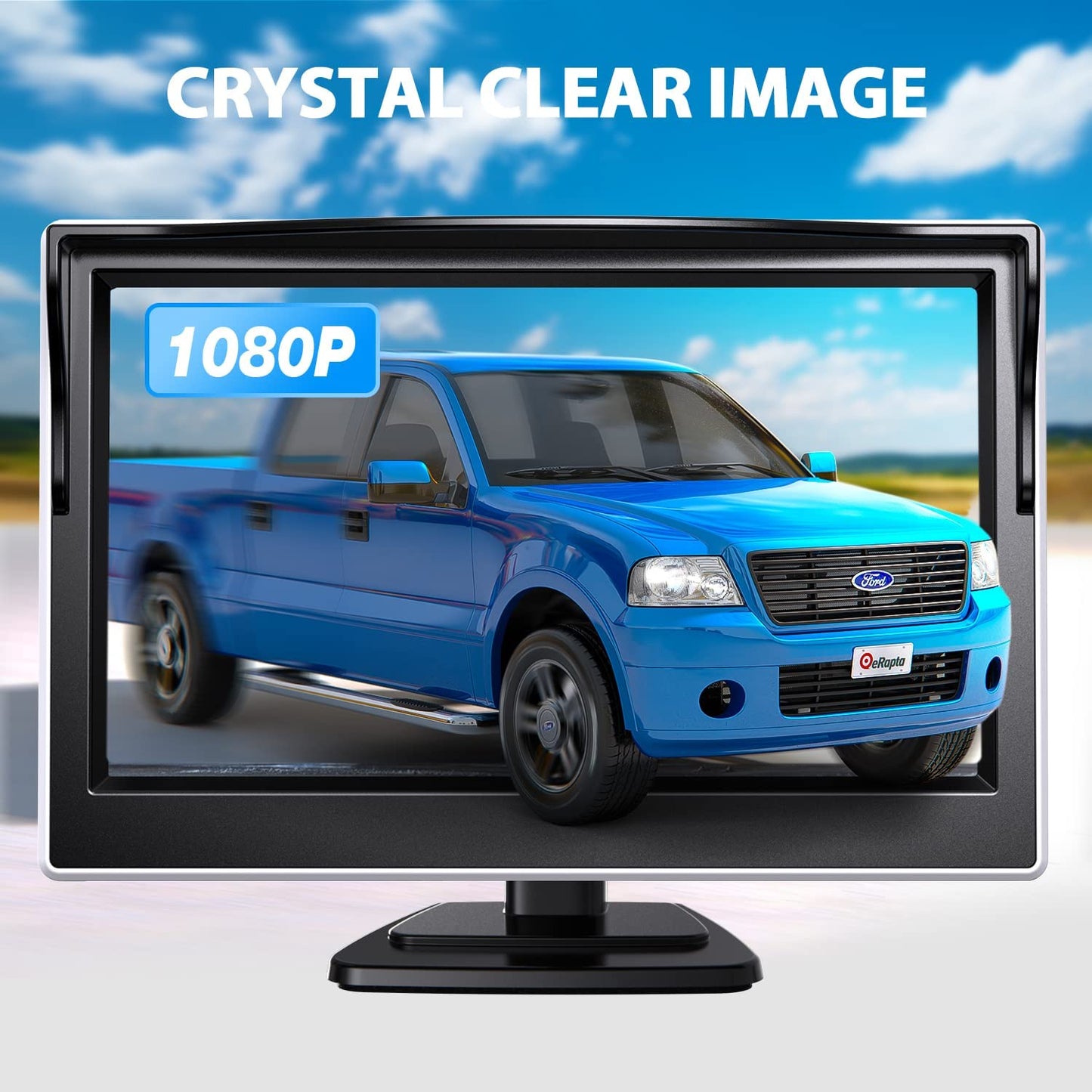 Cámara de Respaldo eRapta A5I, Monitor de 5” 1080P, Impermeable IP69, Sistema de Cámara de Respaldo para Carro/Camión/Remolque/Minivan