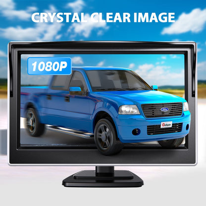 Cámara de Respaldo eRapta A5I, Monitor de 5” 1080P, Impermeable IP69, Sistema de Cámara de Respaldo para Carro/Camión/Remolque/Minivan