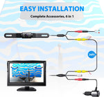 eRapta A5I Backup Camera, 5” 1080P Monitor, IP69 Waterproof, Backup Camera System for Car/Truck/Trailer/Minivan