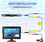 License plate backup camera with 4.3 inch display for pickup truck SUV rear view camera