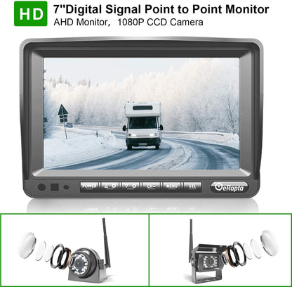 Cámara de visión trasera doble inalámbrica digital eRapta