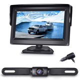 License plate backup camera with 4.3 inch display for pickup truck SUV rear view camera