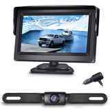 License plate backup camera with 4.3 inch display for pickup truck SUV rear view camera