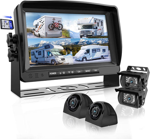 Backup Camera System with 9’’ Large Monitor and DVR for RV semi Box Truck Trailer Rear