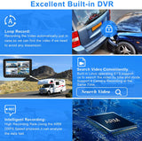 Backup Camera System with 9’’ Large Monitor and DVR for RV semi Box Truck Trailer Rear
