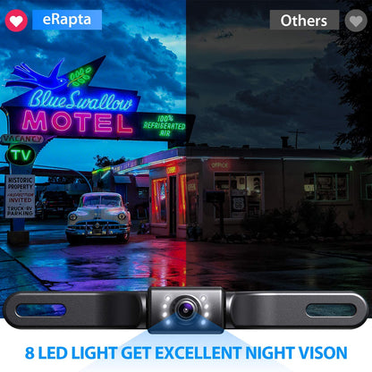 Cámara de visión trasera inalámbrica eRapta ERT03 1080P con monitor para coche, camioneta y pickup.