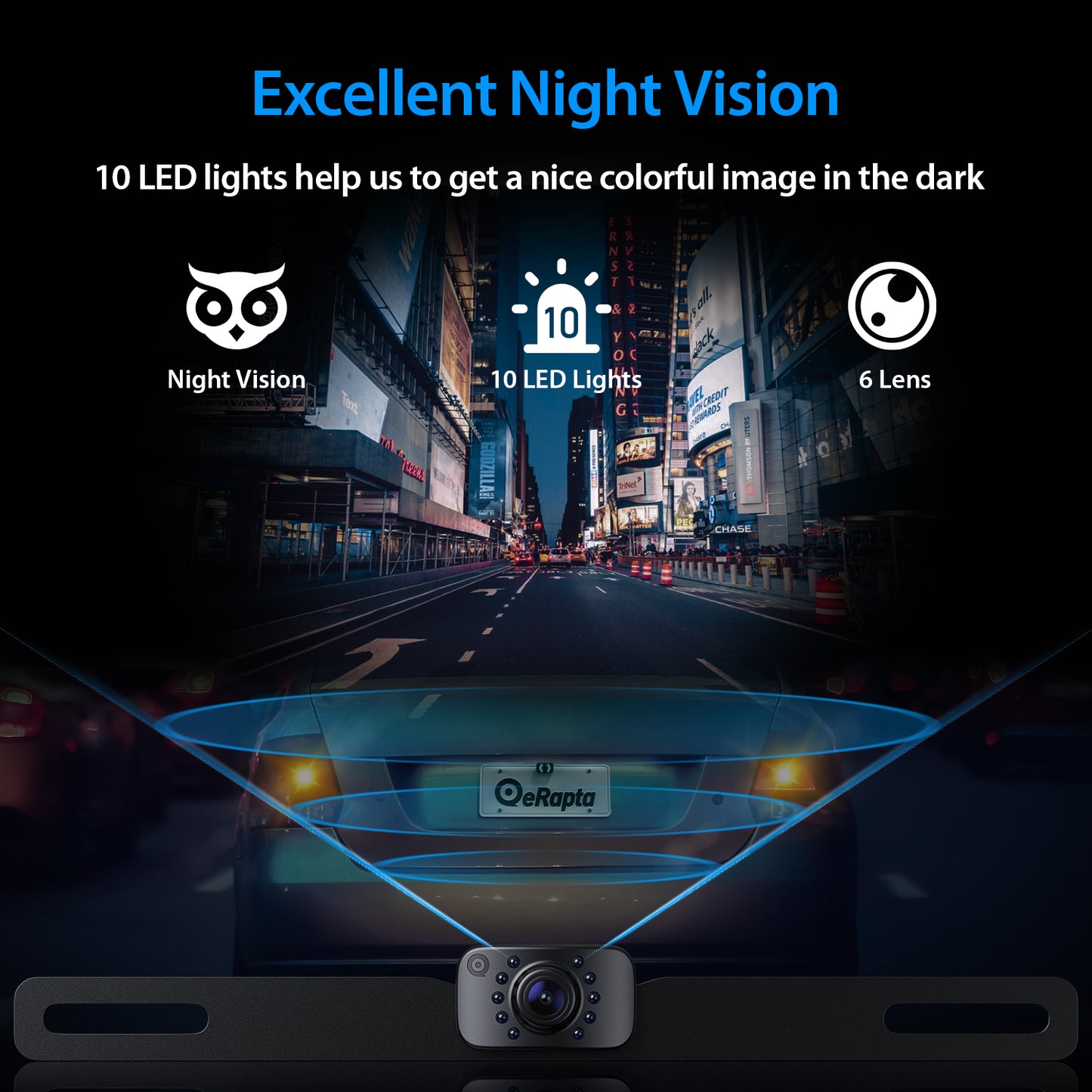 Car Backup Camera Auto Lighting with Night Vision and Waterproof