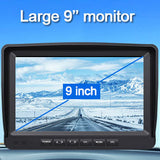 Backup Camera System with 9’’ Large Monitor and DVR for RV semi Box Truck Trailer Rear