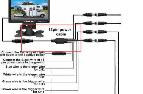 7 inch 13 pin power cord